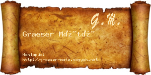 Graeser Máté névjegykártya